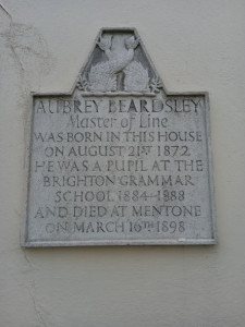 Example of an Eric Gill style plaque, for Aubrey Beardsley